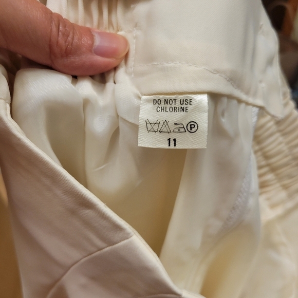 ❤️ 3 for $35 VINTAGE mini pencil skirt white ivory xs small - Picture 4 of 4